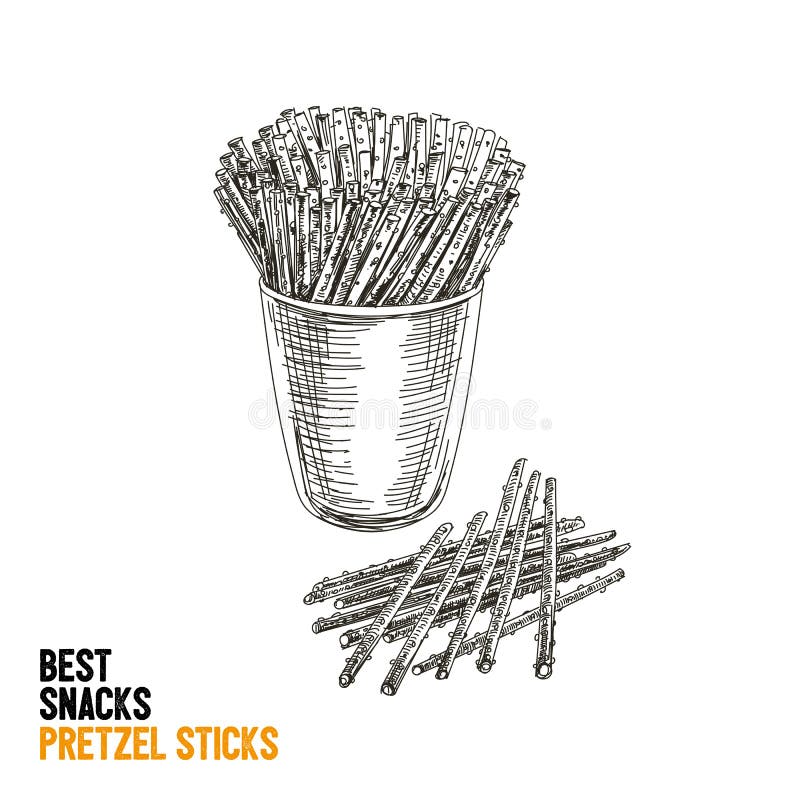 Ejemplo dibujado mano del bocado y de la comida basura del vector libre illustration