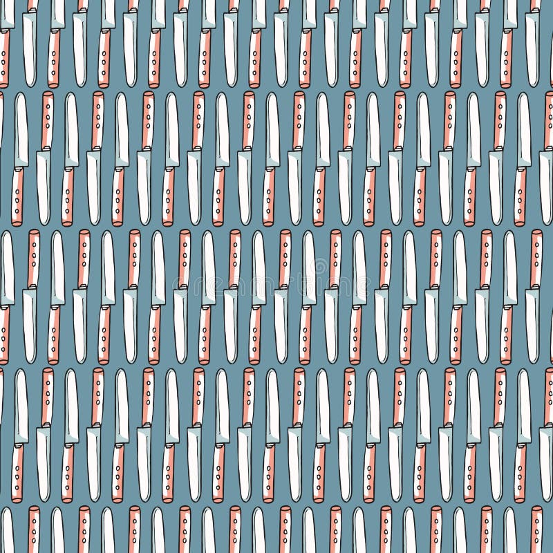 Ejemplo exhausto de los cuchillos que cortan del vector de la mano inconsútil aguda del modelo para el carnicero Stationery libre illustration Ejemplo exhausto de los cuchillos que cortan del vector de la mano inconsútil aguda del modelo para el carnicero Stationery libre illustration