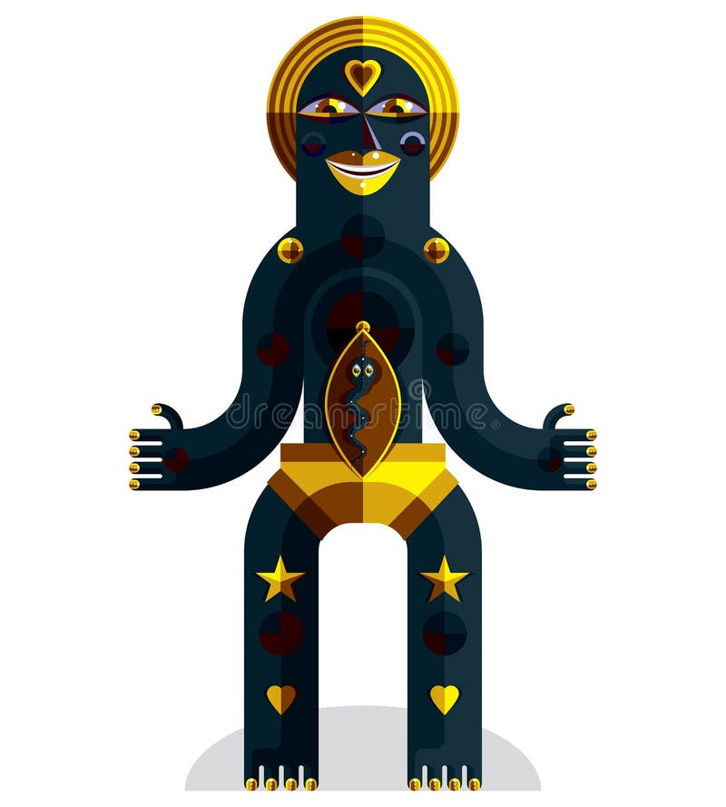Ejemplo extraño del vector de la criatura, pict moderno gráfico del cubismo ilustración del vector Ejemplo extraño del vector de la criatura, pict moderno gráfico del cubismo ilustración del vector