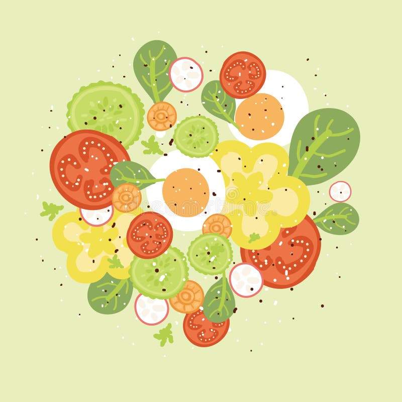 Ejemplo fresco del vector de la ensalada libre illustration