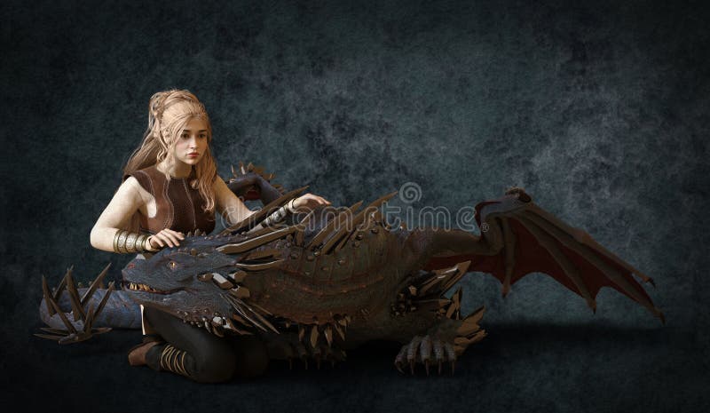 Ejemplo hermoso del dragón 3d del blonde y de la fantasía libre illustration Ejemplo hermoso del dragón 3d del blonde y de la fantasía libre illustration