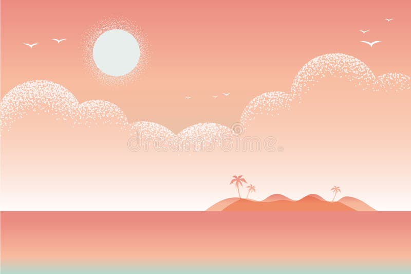 Ejemplo hermoso del estilo de la textura del vector de la playa del paisaje marino ilustración del vector Ejemplo hermoso del estilo de la textura del vector de la playa del paisaje marino ilustración del vector