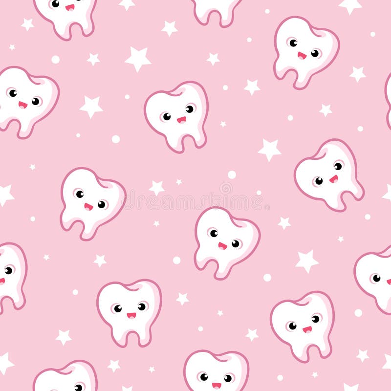 Ejemplo Inconsútil Del Vector Con Los Dientes Stock de ilustración