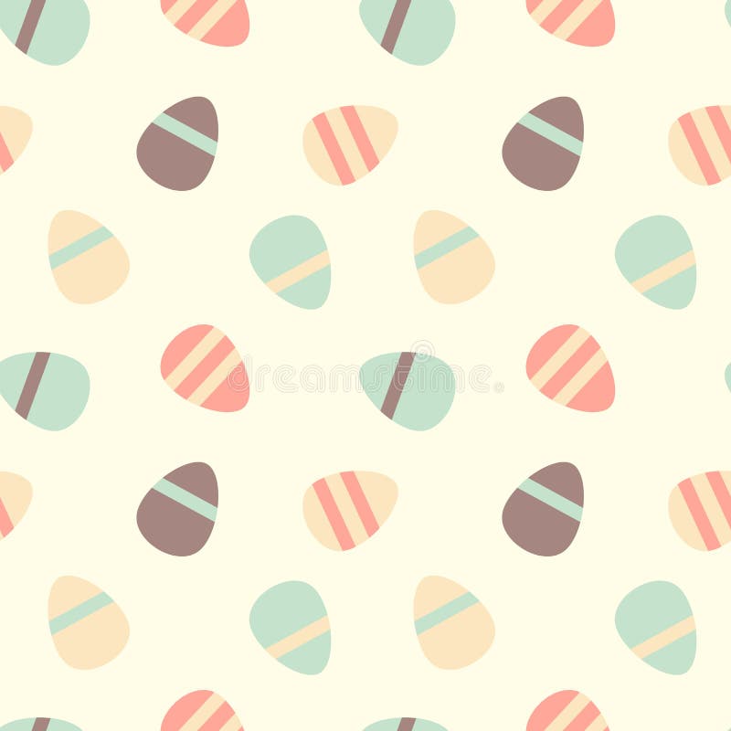 Ejemplo inconsútil colorido en colores pastel caliente del fondo del modelo de los huevos de Pascua ilustración del vector Ejemplo inconsútil colorido en colores pastel caliente del fondo del modelo de los huevos de Pascua ilustración del vector