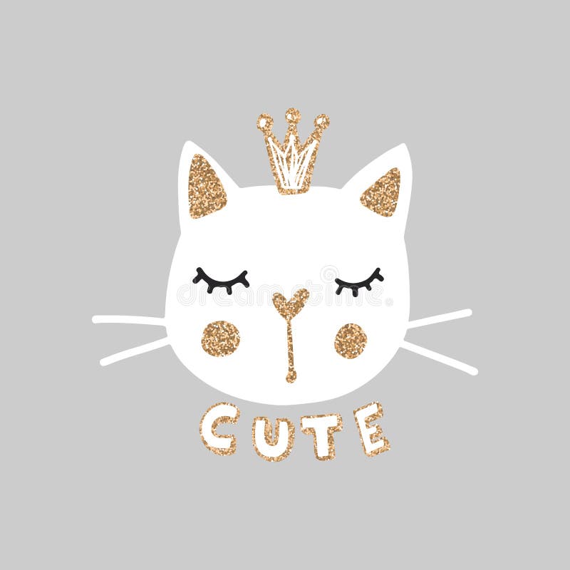 Ejemplo lindo del vector del gato de la princesa Gatitos femeninos Cara del ` s del gato de la moda libre illustration Ejemplo lindo del vector del gato de la princesa Gatitos femeninos Cara del ` s del gato de la moda libre illustration
