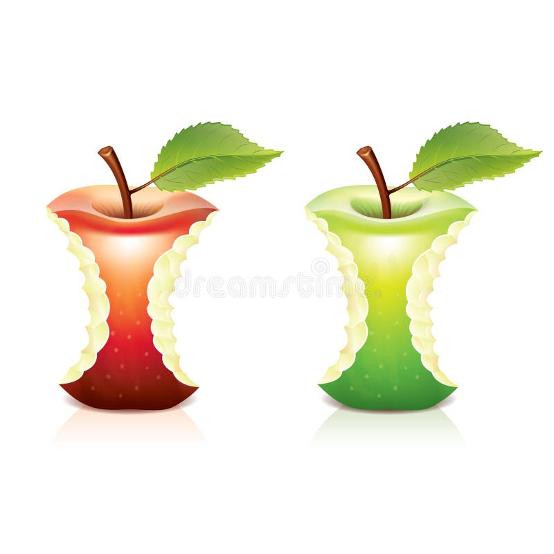 Ejemplo mordido rojo y verde del vector de la manzana ilustración del vector Ejemplo mordido rojo y verde del vector de la manzana ilustración del vector