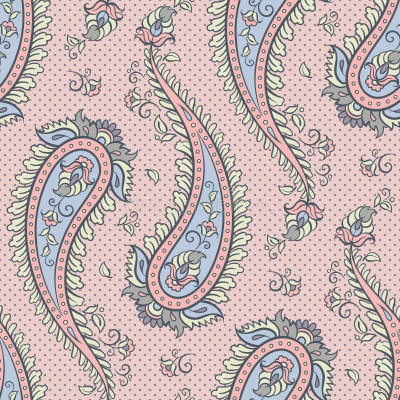 Ejemplo ornamental del vector del fondo de Paisley del modelo inconsútil ilustración del vector Ejemplo ornamental del vector del fondo de Paisley del modelo inconsútil ilustración del vector