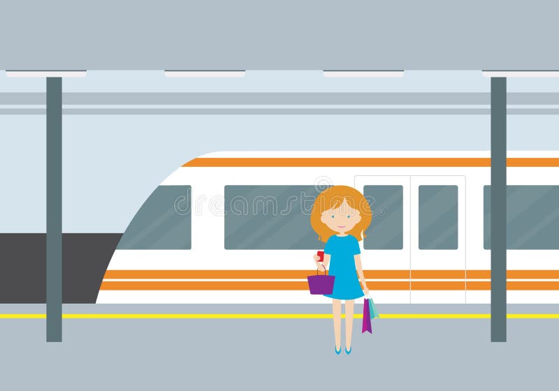 Ejemplo Plano De Una Estación De Metro Con Un Tren, Luz Del Diseño  Ilustración del Vector - Ilustración de metro, conmute: 132849164