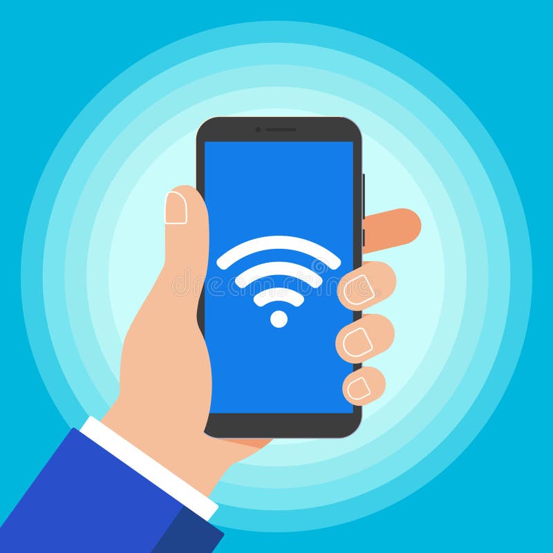 Ejemplo plano del vector del diseño del wifi de la muestra inalámbrica del icono en el dispositivo técnico ilustración del vector Ejemplo plano del vector del diseño del wifi de la muestra inalámbrica del icono en el dispositivo técnico ilustración del vector