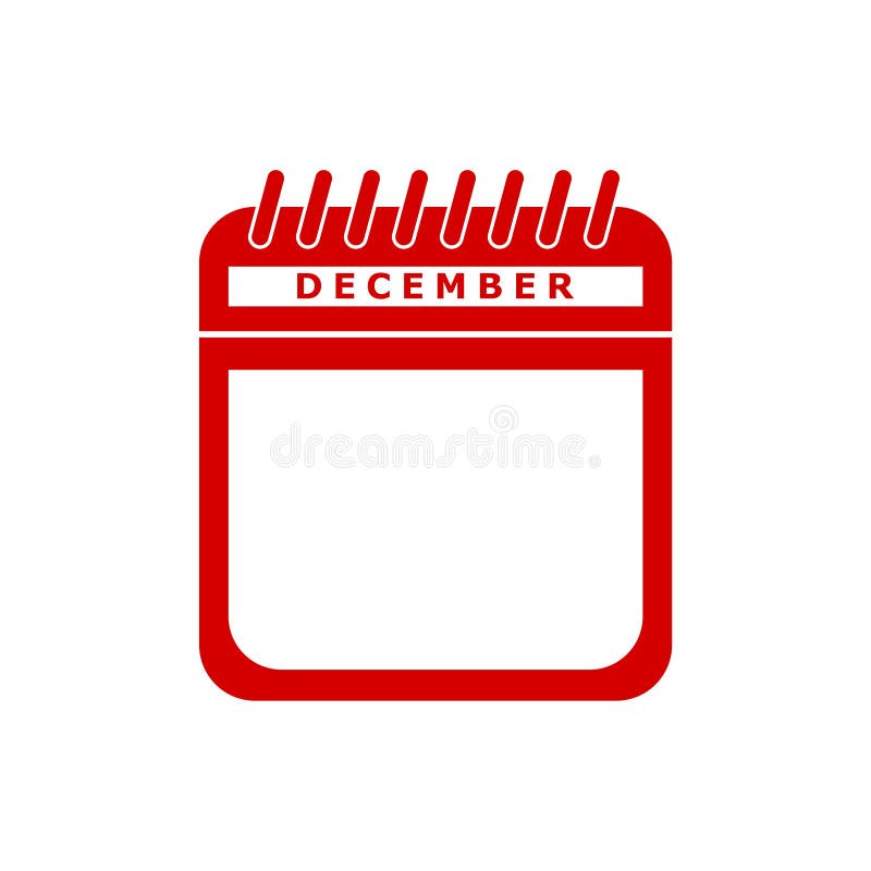 Ejemplo plano del vector del icono del calendario rojo - diciembre ilustración del vector Ejemplo plano del vector del icono del calendario rojo - diciembre ilustración del vector