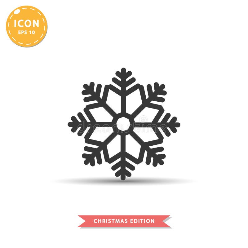 Ejemplo plano simple del vector del estilo del icono del copo de nieve libre illustration Ejemplo plano simple del vector del estilo del icono del copo de nieve libre illustration