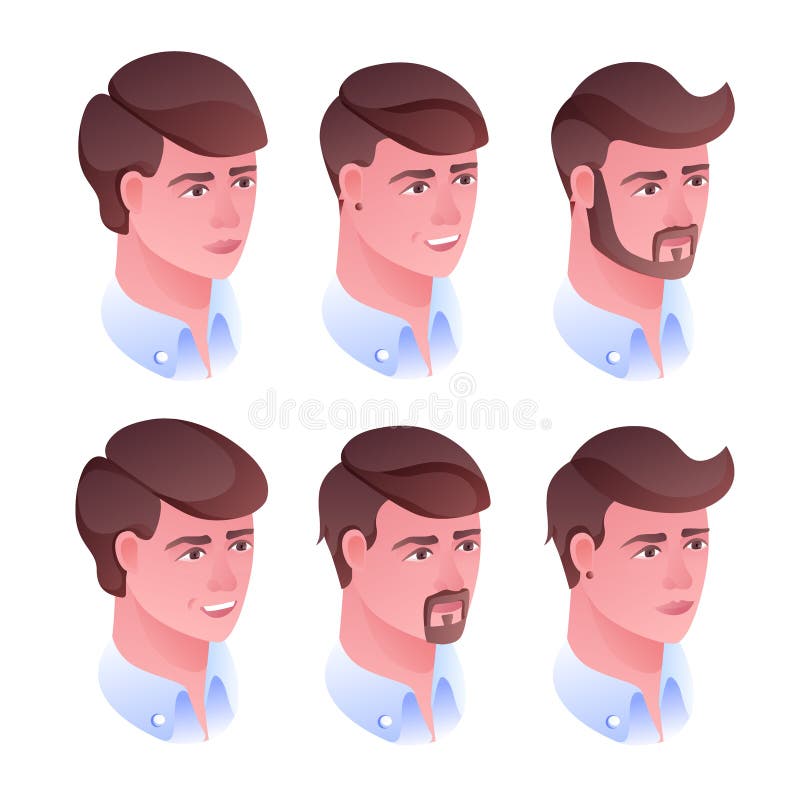 Ejemplo principal del vector del peinado del hombre ilustración del vector Ejemplo principal del vector del peinado del hombre ilustración del vector