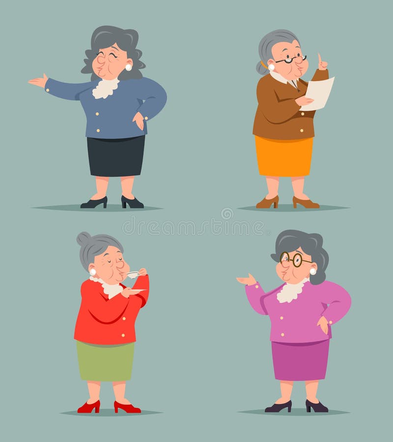 Ejemplo retro del vector del diseño de la historieta del icono del carácter de Art Adult Old Female Granny del vintage ilustración del vector Ejemplo retro del vector del diseño de la historieta del icono del carácter de Art Adult Old Female Granny del vintage ilustración del vector