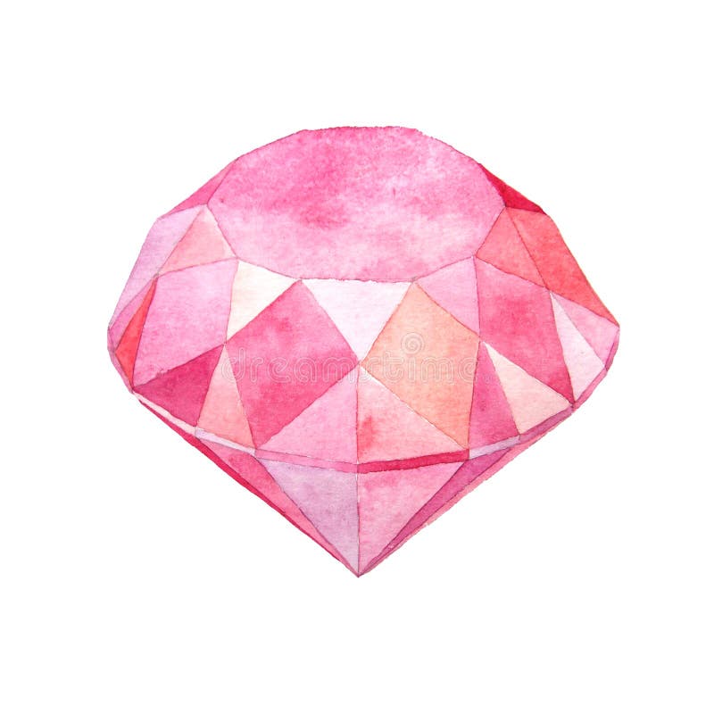 Ejemplo rosado de la moda de la gema de la acuarela ilustración del vector Ejemplo rosado de la moda de la gema de la acuarela ilustración del vector