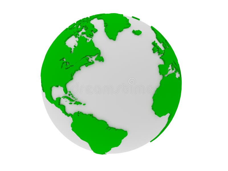 Ejemplo verde del icono del globo del mundo 3d rinden ilustración del vector Ejemplo verde del icono del globo del mundo 3d rinden ilustración del vector