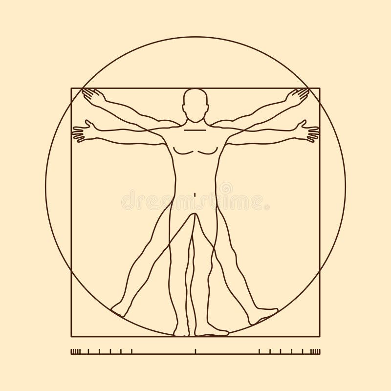 Ejemplo vitruvian del vector del hombre de Leonardo da Vinci ilustración del vector Ejemplo vitruvian del vector del hombre de Leonardo da Vinci ilustración del vector