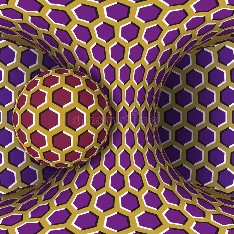 Ejemplo óptico de la ilusión del movimiento Una esfera es rotación alrededor de un hyperboloid móvil