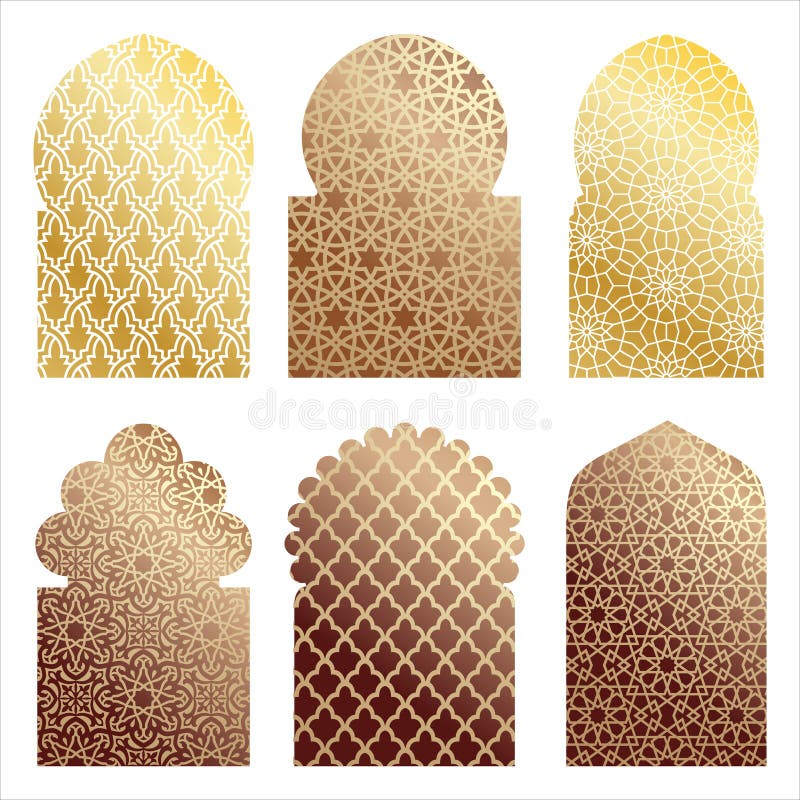 Ejemplos árabes de la ventana stock de ilustración