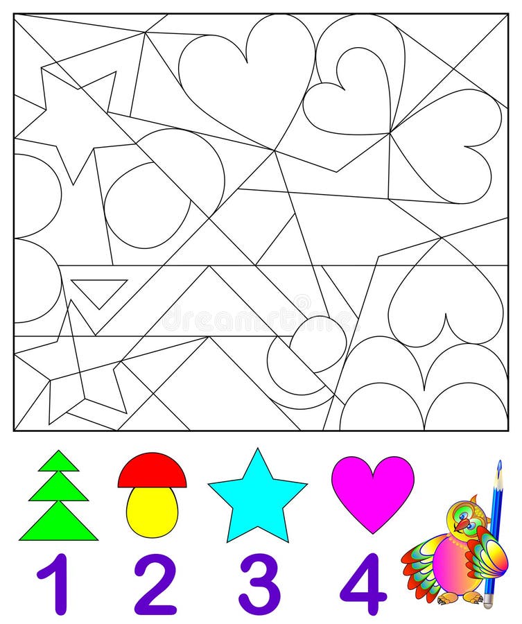 Ejercicio de la lógica para los niños jovenes Necesite encontrar en el dibujo el número de correspondencia de figuras y pintarlas libre illustration Ejercicio de la lógica para los niños jovenes Necesite encontrar en el dibujo el número de correspondencia de figuras y pintarlas libre illustration