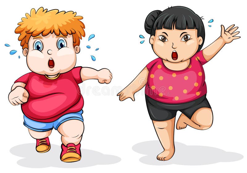 Ejercicio gordo del hombre y de la mujer libre illustration Ejercicio gordo del hombre y de la mujer libre illustration