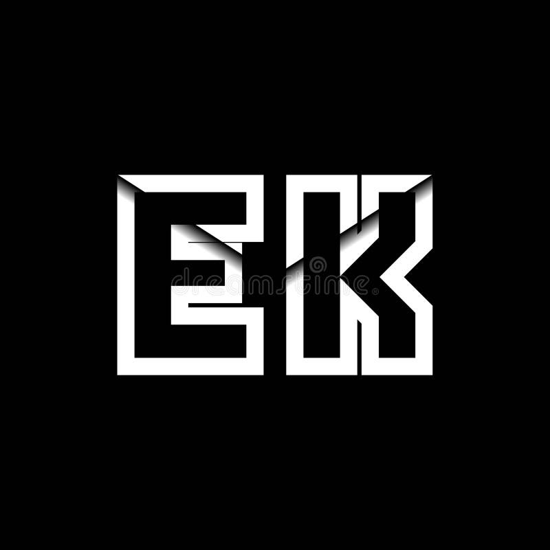 EK Monogram Envelope Shape Style royalty free illustration