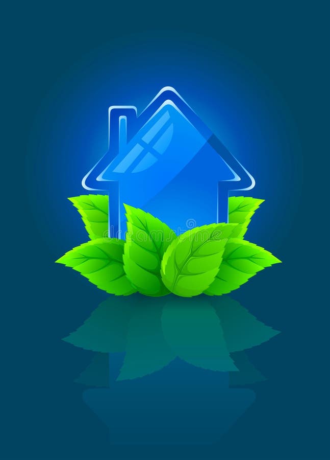 Ekologiczna zielonego domu ikona opuszczać symbol
