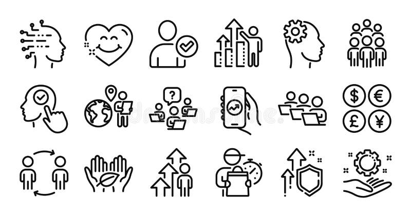Ekonomisk app för medarbetare och välj ikonuppsättning för användarrad. vektor vektor illustrationer