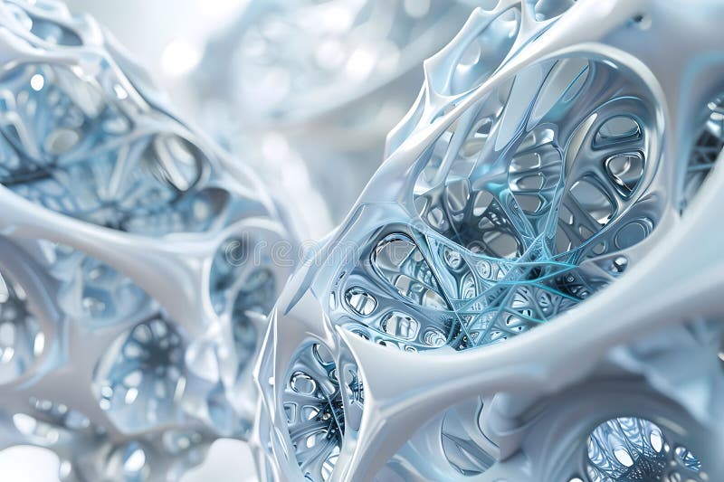 Eksploracja skomplikowanych struktur 3D Podróż wizualna w abstrakcyjnym projekcie przedstawiająca złożone wzorce geometryczne i ilustracji