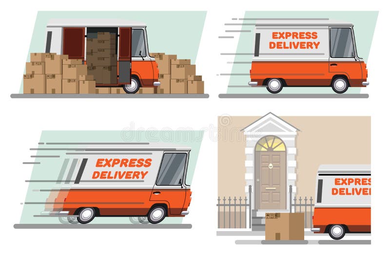 Ekspresowa dostawa samochodem ilustracji Ekspresowa dostawa samochodem ilustracji