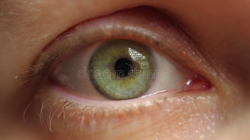 Ekstremalne zbliżenie kobiety otwierającej piękne oko z zielonymi tęczówkami