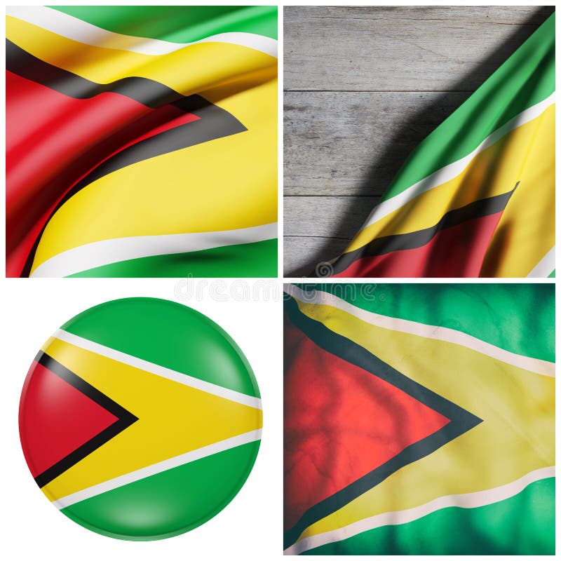  El agitar de la bandera de la República de Guyana foto de archivo