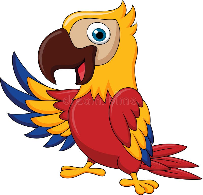 El agitar de la historieta del pájaro del Macaw libre illustration El agitar de la historieta del pájaro del Macaw libre illustration