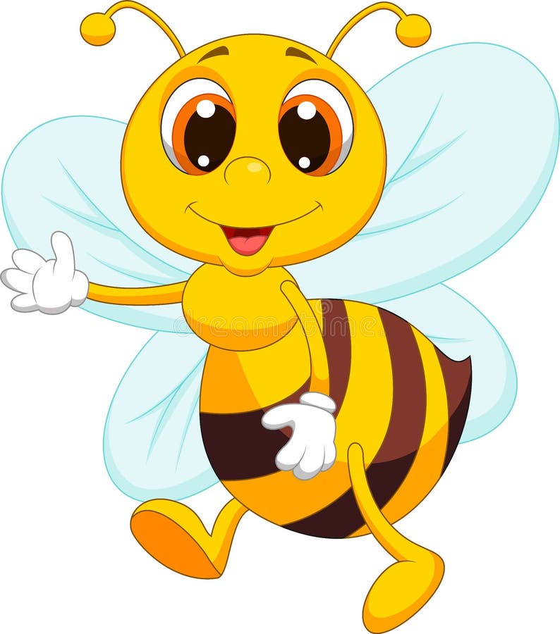 El agitar lindo de la historieta de la abeja