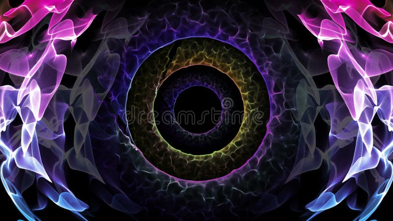 El agujero inconsútil de la animación del extracto del lazo de la luz colorida illusionary representa la mente subconsciente, tra libre illustration