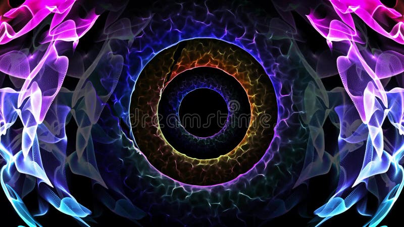 El agujero inconsútil de la animación del extracto del lazo de la luz colorida illusionary representa la mente subconsciente, tra ilustración del vector