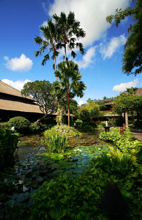 El ajardinar del centro turístico de Bali imágenes de archivo libres de regalías El ajardinar del centro turístico de Bali imágenes de archivo libres de regalías