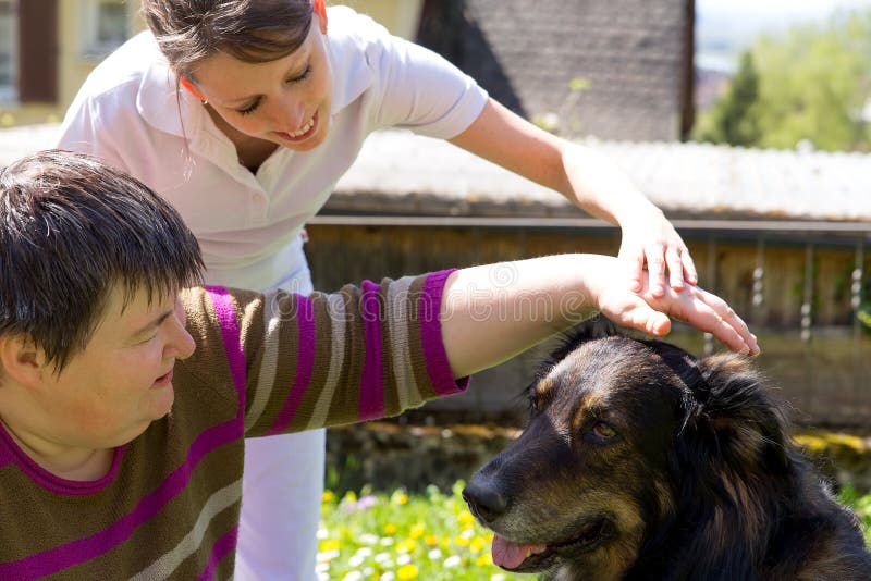 El animal ayudó a terapia con un perro fotos de archivo El animal ayudó a terapia con un perro fotos de archivo