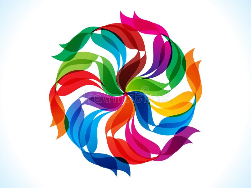 El arco iris creativo artístico abstracto floral estalla stock de ilustración