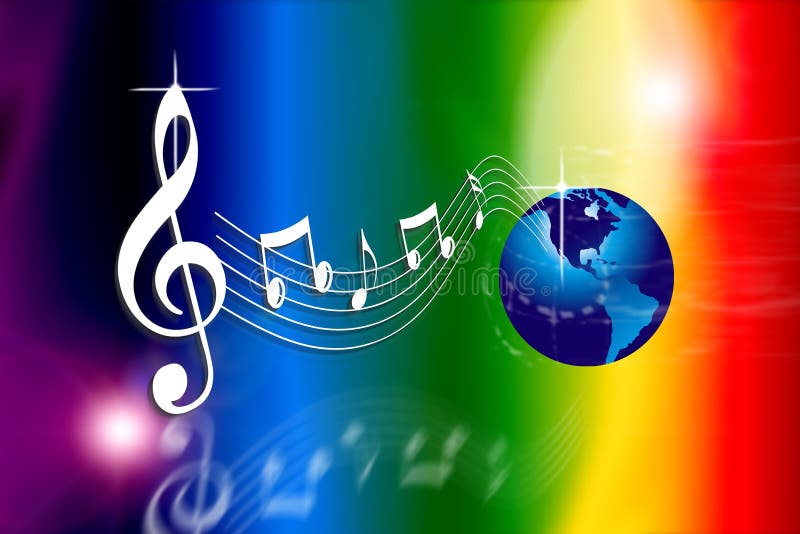 El arco iris hace el mundo de la música ilustración del vector El arco iris hace el mundo de la música ilustración del vector