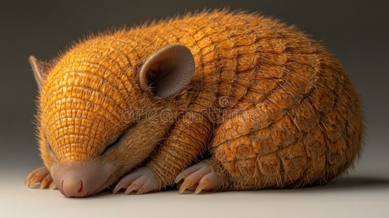 El armadillo pequeño descansa sobre una superficie blanca suave su caparazón suave todavía en transición. garras y orejas pequeñas fotos de archivo libres de regalías