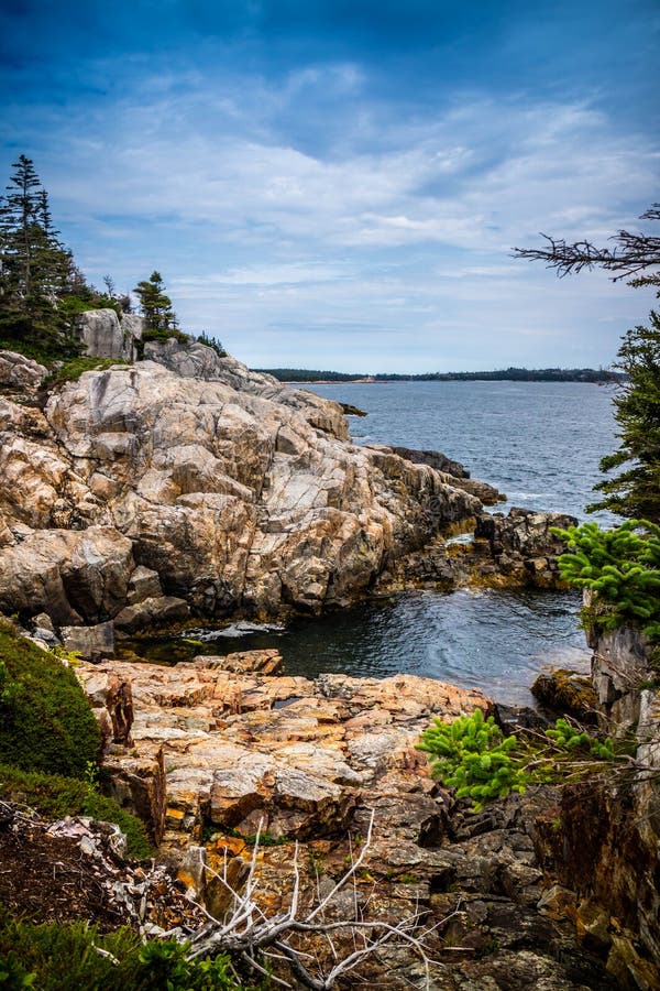 El au precioso Haut de Duck Harbor Isle en el parque nacional del Acadia, Maine imagenes de archivo El au precioso Haut de Duck Harbor Isle en el parque nacional del Acadia, Maine imagenes de archivo