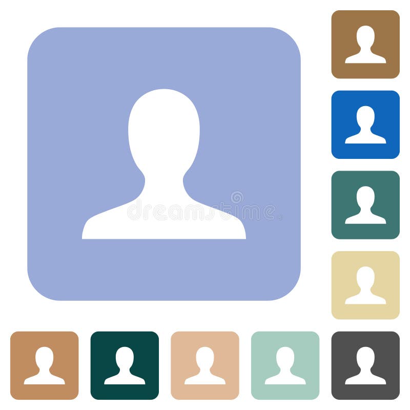 El avatar en blanco del usuario redondeado iconos cuadrados pisos ilustración del vector