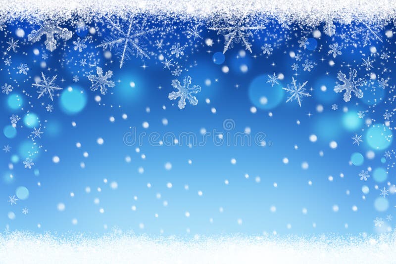 El azul hermoso empañó fondo del bokeh del cielo de la nieve de la Navidad y del invierno con los copos de nieve cristalinos ilustración del vector El azul hermoso empañó fondo del bokeh del cielo de la nieve de la Navidad y del invierno con los copos de nieve cristalinos ilustración del vector