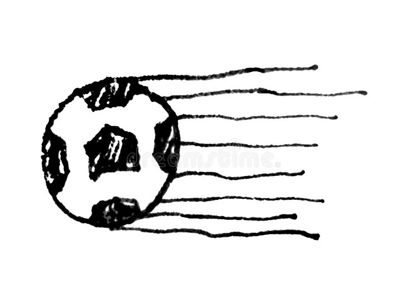 El Balón De Fútbol En El Movimiento Aisló El Dibujo Stock de ilustración -  Ilustración de negro, blanco: 154791150