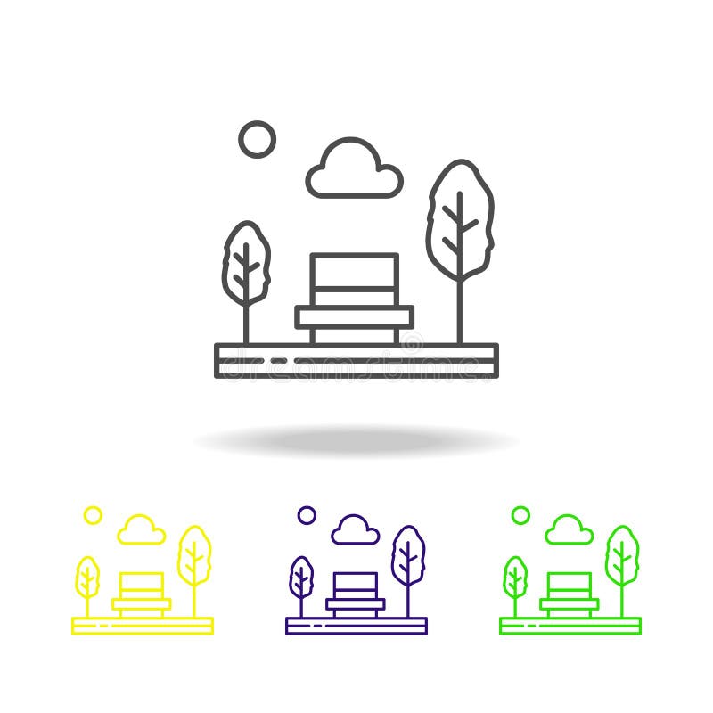 el banco, parque, asiento, los árboles coloreó el icono Puede ser utilizado para la web, logotipo, app móvil, UI, UX libre illustration el banco, parque, asiento, los árboles coloreó el icono Puede ser utilizado para la web, logotipo, app móvil, UI, UX libre illustration