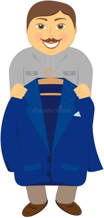 El bigote taylor de la historieta propone la chaqueta stock de ilustración