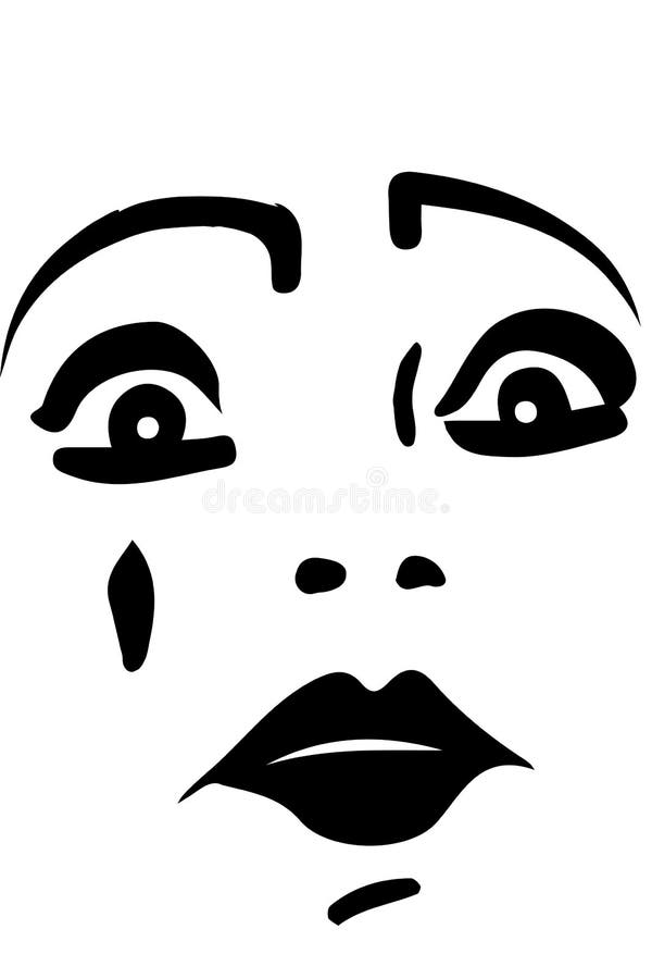 El blanco del bosquejo del vector imita con los ojos grandes ilustración del vector El blanco del bosquejo del vector imita con los ojos grandes ilustración del vector