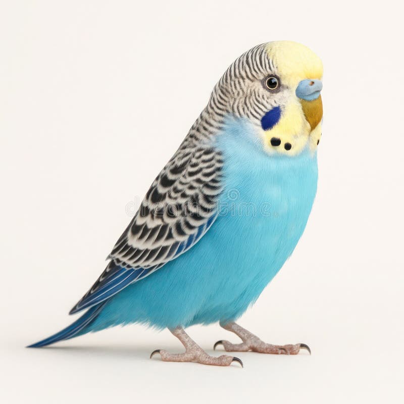 El Budismo azul vibrante posado elegantemente en un fondo limpio de estudio ilustración del vector
