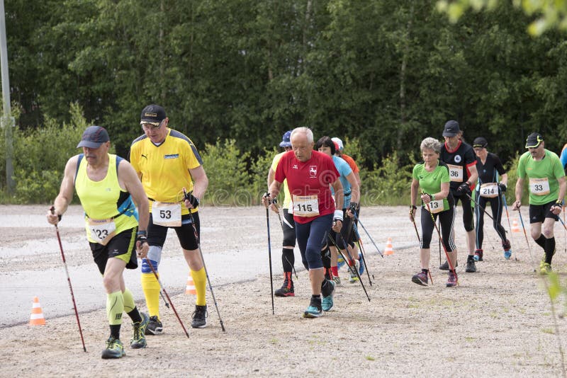 El caminar nórdico imágenes de archivo libres de regalías