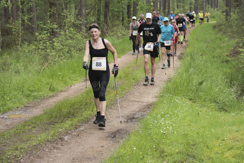 El caminar nórdico imagen de archivo